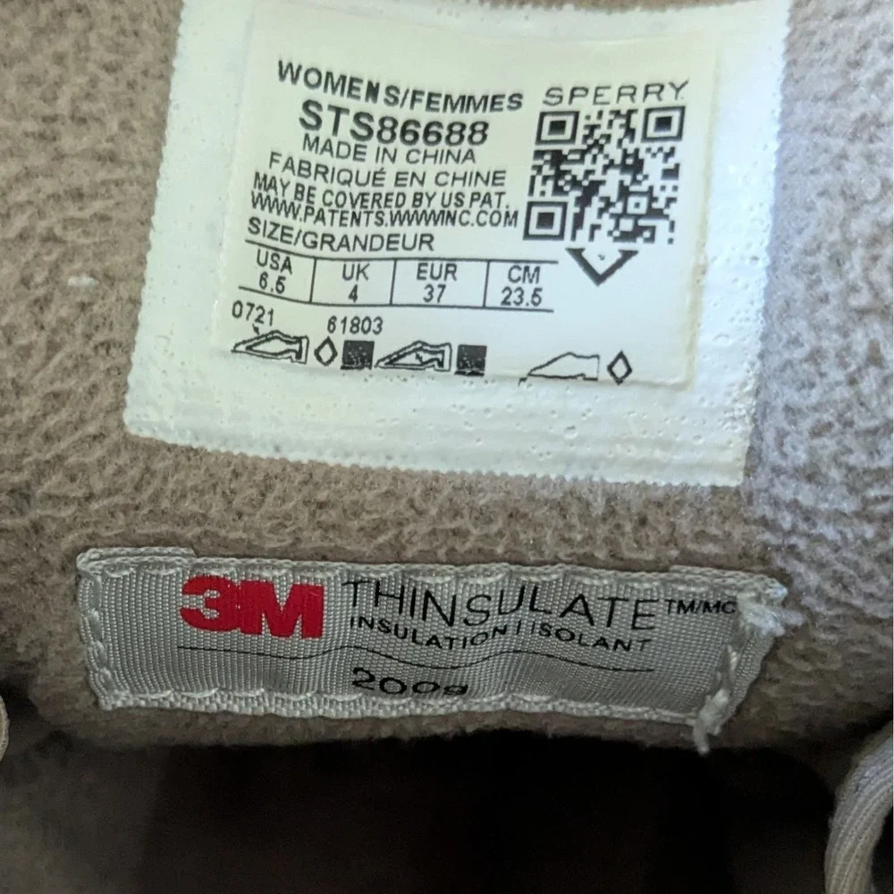 Sperry Saltwater Puffer Duck Boots Womens 6.5 Waterproof Thinsulate Taupe